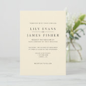 Modern Minimal Wedding Invitation Photo on Back Kaart (Staand voorkant)
