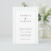 Modern Minimal Wedding Invitation with Stripe (Debout devant)
