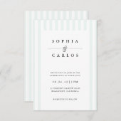 Modern Minimal Wedding Invitation with Stripe (Devant / Derrière)