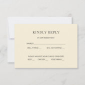 Modern Minimal Wedding RSVP Card Photo on Back Kaart (Voorkant)