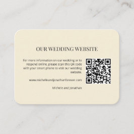Modern Minimal Wedding Website QR Code Insert Card Informatiekaartje