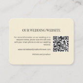 Modern Minimal Wedding Website QR Code Insert Card Informatiekaartje (Voorkant)