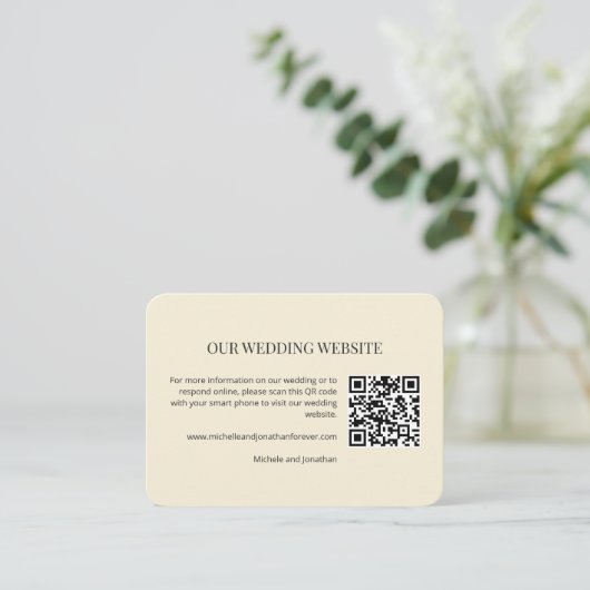 Modern Minimal Wedding Website QR Code Insert Card Informatiekaartje (Staand voorkant)