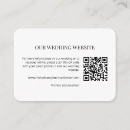 Modern Minimal Wedding Website QR Code Insert Card Informatiekaartje