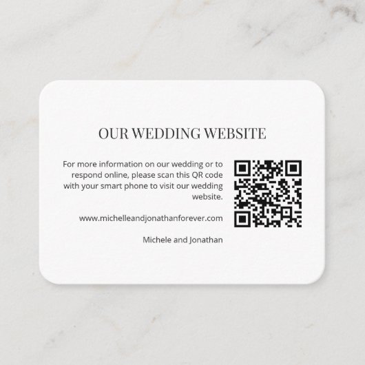 Modern Minimal Wedding Website QR Code Insert Card Informatiekaartje (Voorkant)