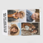 Modern Minimal White 4 Photo Collage - Chunky teks Golfhanddoek (Horizontaal)