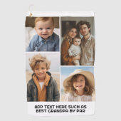 Modern Minimal White 4 Photo Collage - Chunky teks Golfhanddoek (Voorkant)