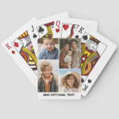 Modern Minimal White 4 Photo Collage - Chunky teks Pokerkaarten (Achterkant)