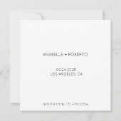 Modern Minimal Zwart-wit hart Foto Save The Date (Achterkant)