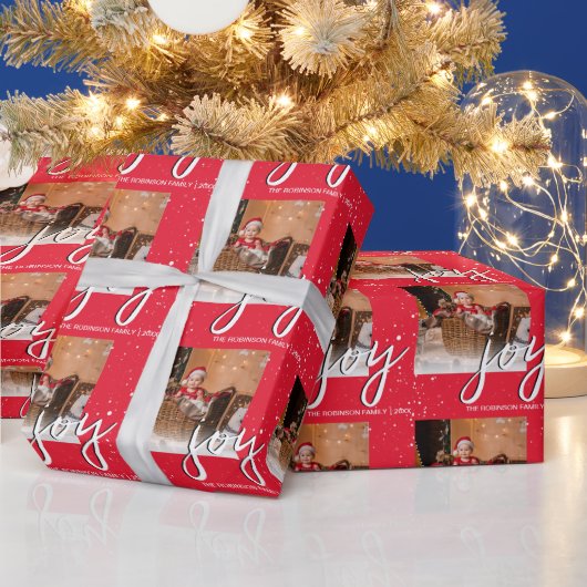 Modern Minimale Joy | Kerstfeestdag Cadeaupapier (Feestdagen)