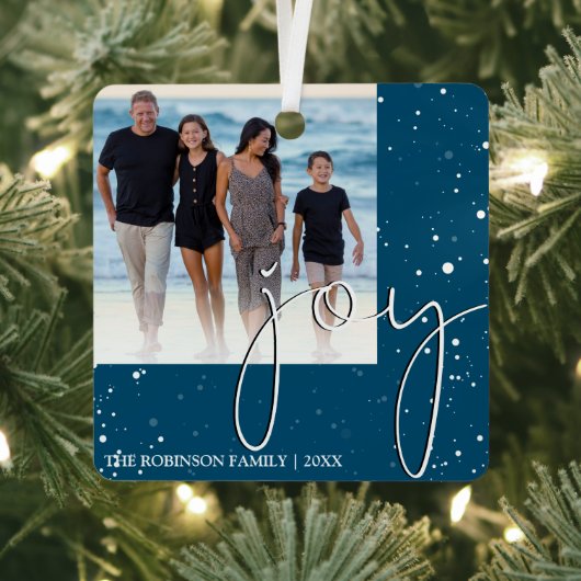 Modern Minimale Joy | Kerstfeestdag Metalen Ornament (Insitu)