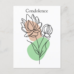 Modern Minimale rouwkaart Bloem Briefkaart