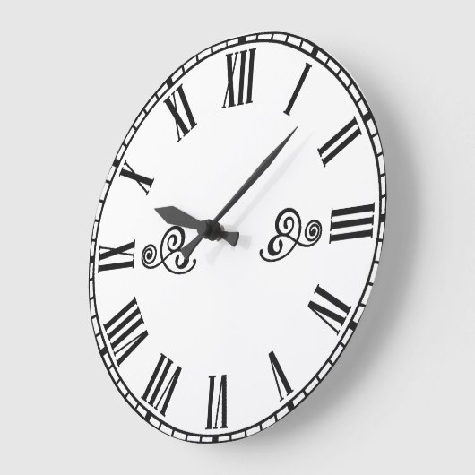 Modern Minimalism Black Roman Numbers Grote Klok (Hoek)