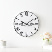 Modern Minimalism Black Roman Numbers Grote Klok (Huis)