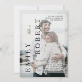 Modern minimalisme bruiloft uitnodiging wit (Voorkant)