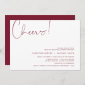 Modern minimalisme Burgundy Script repesal Dinner Kaart (Voorkant / Achterkant)