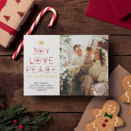 Modern Minimalist 1 foto Vakantie Kerst Kaart