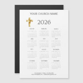 Modern Minimalist 2026 Calendar Magnet (Voorkant / Achterkant)