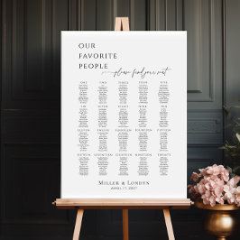 Modern minimalist 20 tables seating plan poster