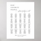 Modern minimalist 20 tables seating plan poster (Voorkant)