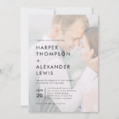 Modern minimalist 2 Fotobruiloft Kaart (Voorkant)