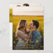 Modern minimalist 2 Photo Wedding Save The Date (Voorkant / Achterkant)