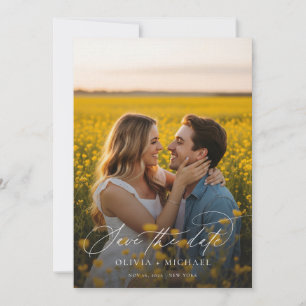 Modern minimalist 2 Photo Wedding Save The Date