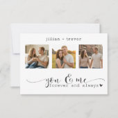 Modern Minimalist 3 Photo Script Collage Wedding Save The Date (Voorkant)