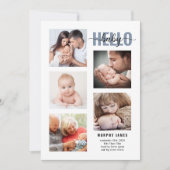 Modern minimalist 5 Foto Baby geboorte Aankondiging (Voorkant)