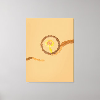 Modern Minimalist Abstract Bronze & Peach Art Canvas Afdruk