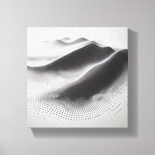 Modern Minimalist Abstract Dotted Landscape - 3D  Canvas Afdruk (Voorkant)