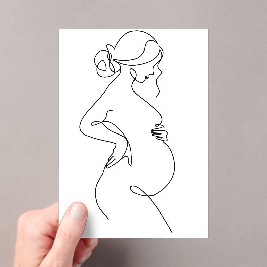 Modern Minimalist Abstract Line Art Drawing Acryl Uitnodigingen (Insitu (Draagbaar))