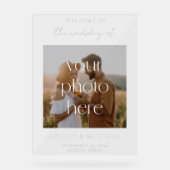 Modern Minimalist Acrylic Photo Wedding Sign (Recto)