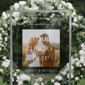 Modern Minimalist Acrylic Photo Wedding Sign