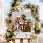 Modern Minimalist Acrylic Photo Wedding Sign