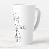 Modern Minimalist Alien Latte Mug - Artistic Hand (Angle droit)
