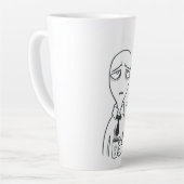 Modern Minimalist Alien Latte Mug - Artistic Hand (Angle gauche)