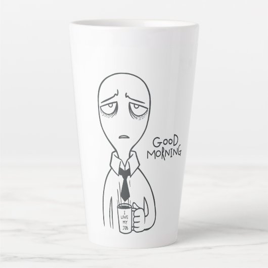 Modern Minimalist Alien Latte Mug - Artistic Hand (Devant)