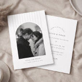 Modern Minimalist Arch Photo Wedding Invitation