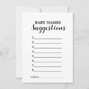 MOdern Minimalist Baby SUggetions nom carte de jeu