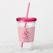 Modern Minimalist Bachelorette Weekend | Pink  Acryl Drinkbeker (Achterkant)
