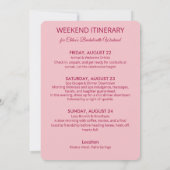 Modern Minimalist Bachelorette Weekend | Pink  Kaart (Achterkant)
