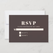 Modern Minimalist Bat Mitzvah Brown Custom RSVP Kaartje (Voorkant)