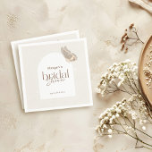 Modern Minimalist Beige Butterfly Bridal Shower Servet