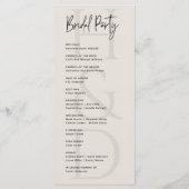 Modern Minimalist Black and Ivory Monogram Wedding Programma (Achterkant)