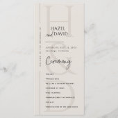 Modern Minimalist Black and Ivory Monogram Wedding Programma (Voorkant)