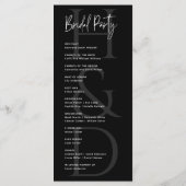 Modern Minimalist Black and White Monogram Wedding Programma (Achterkant)