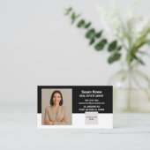 Modern Minimalist Black and White QR Code Photo Visitekaartje (Staand voorkant)