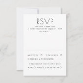 Modern Minimalist Black and White Wedding RSVP (Voorkant)