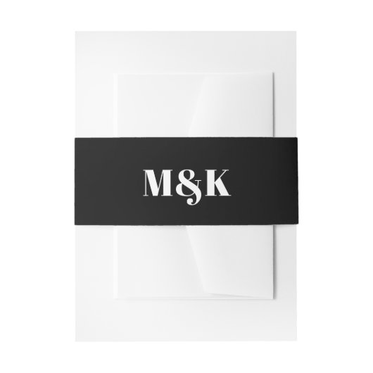 Modern minimalist Black Bold Typography Wedding Uitnodigingen Wikkel (Voorkant Voorbeeld)